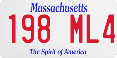 MA license plate 198ML4