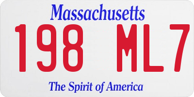 MA license plate 198ML7
