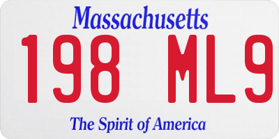 MA license plate 198ML9