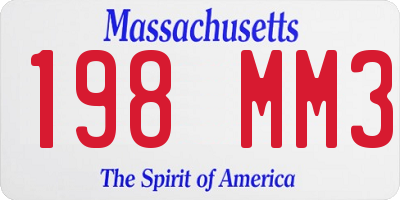 MA license plate 198MM3