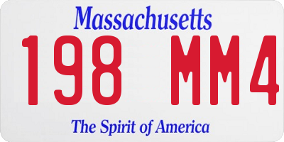 MA license plate 198MM4