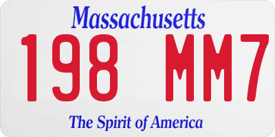 MA license plate 198MM7