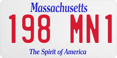 MA license plate 198MN1