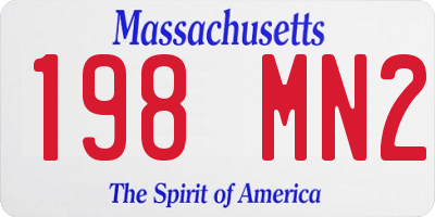 MA license plate 198MN2