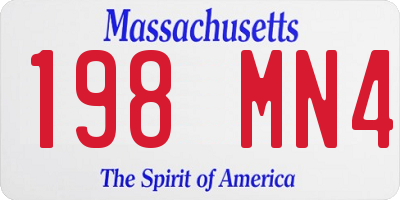 MA license plate 198MN4