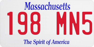 MA license plate 198MN5