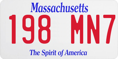 MA license plate 198MN7
