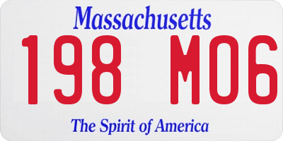 MA license plate 198MO6