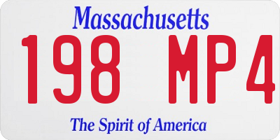 MA license plate 198MP4