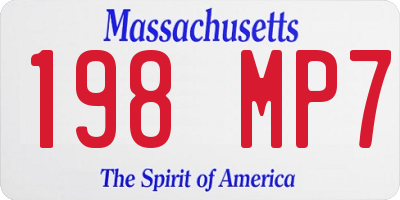 MA license plate 198MP7