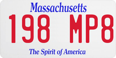 MA license plate 198MP8