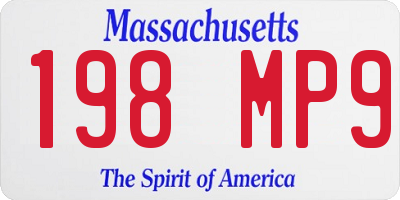 MA license plate 198MP9