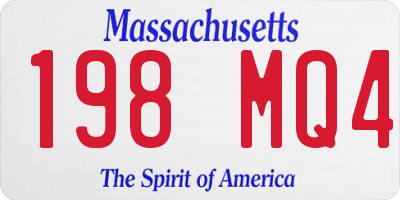 MA license plate 198MQ4