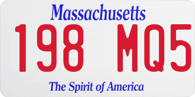 MA license plate 198MQ5