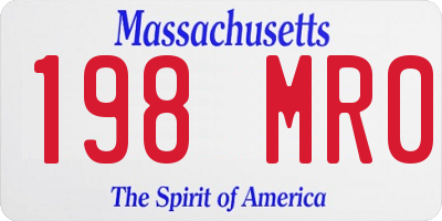 MA license plate 198MR0