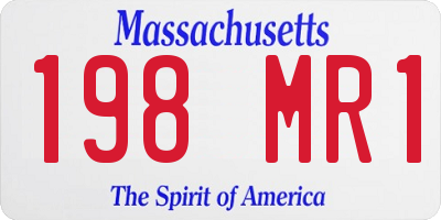 MA license plate 198MR1