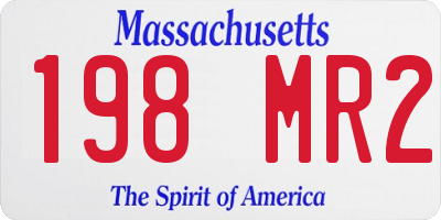 MA license plate 198MR2