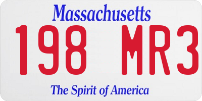 MA license plate 198MR3