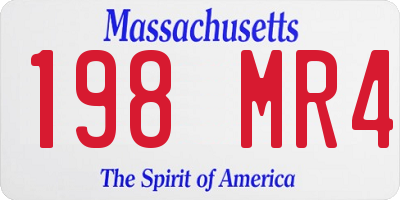 MA license plate 198MR4