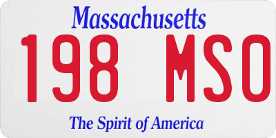 MA license plate 198MS0