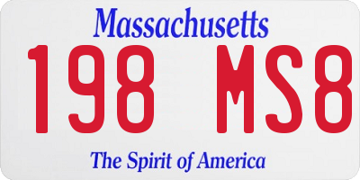 MA license plate 198MS8