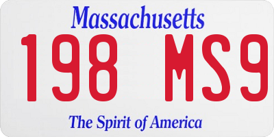 MA license plate 198MS9