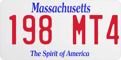 MA license plate 198MT4