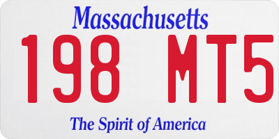 MA license plate 198MT5