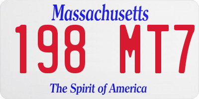 MA license plate 198MT7