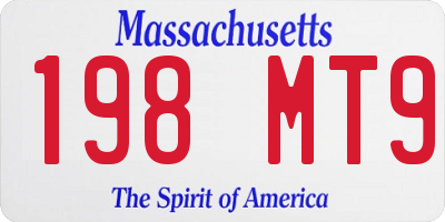 MA license plate 198MT9