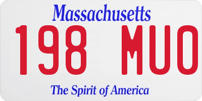 MA license plate 198MU0