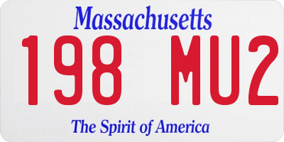 MA license plate 198MU2