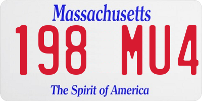 MA license plate 198MU4