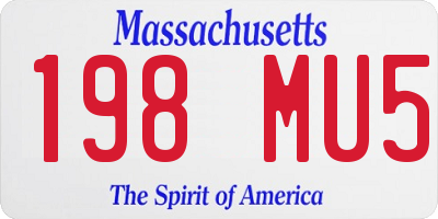 MA license plate 198MU5