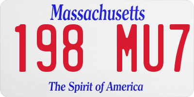 MA license plate 198MU7