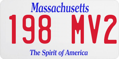 MA license plate 198MV2