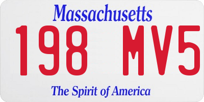 MA license plate 198MV5