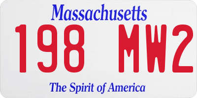 MA license plate 198MW2