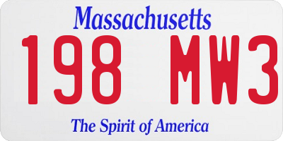 MA license plate 198MW3
