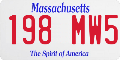 MA license plate 198MW5