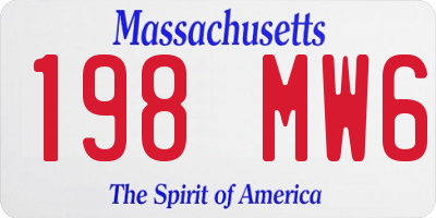 MA license plate 198MW6