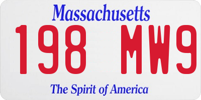 MA license plate 198MW9