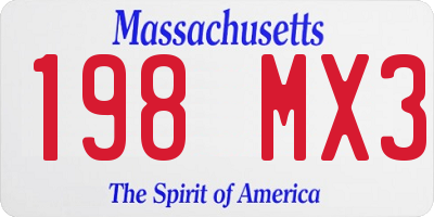 MA license plate 198MX3