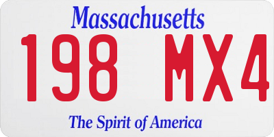 MA license plate 198MX4
