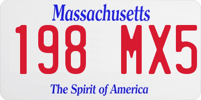 MA license plate 198MX5
