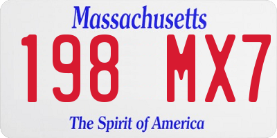 MA license plate 198MX7