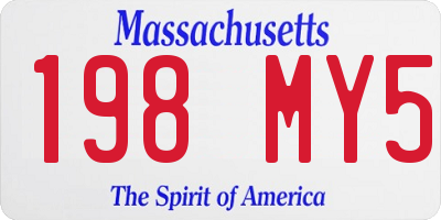MA license plate 198MY5