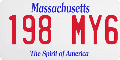 MA license plate 198MY6