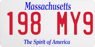 MA license plate 198MY9
