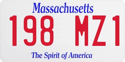 MA license plate 198MZ1